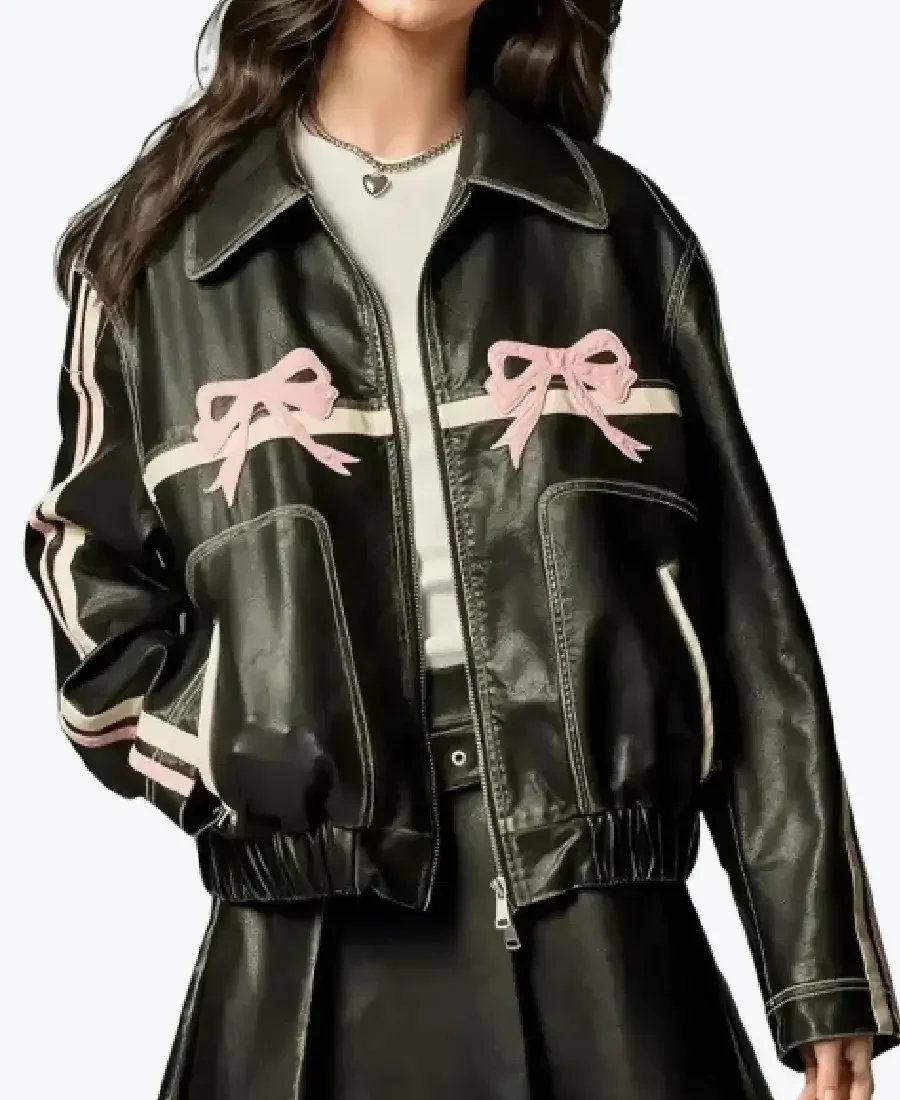 Diddi Moda Bow Leather Jackets Rare Jacket