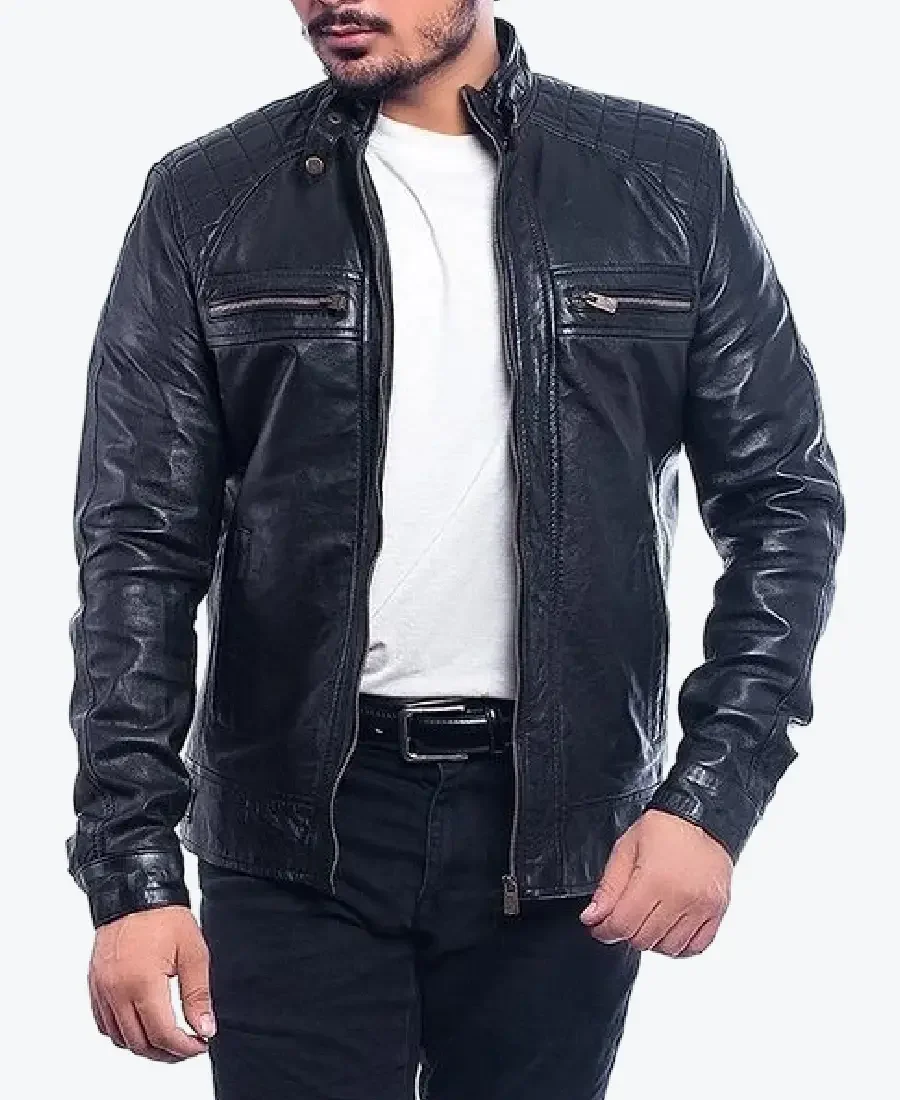 Maynard Classic Black Biker Jacket Front - Rare Jackets